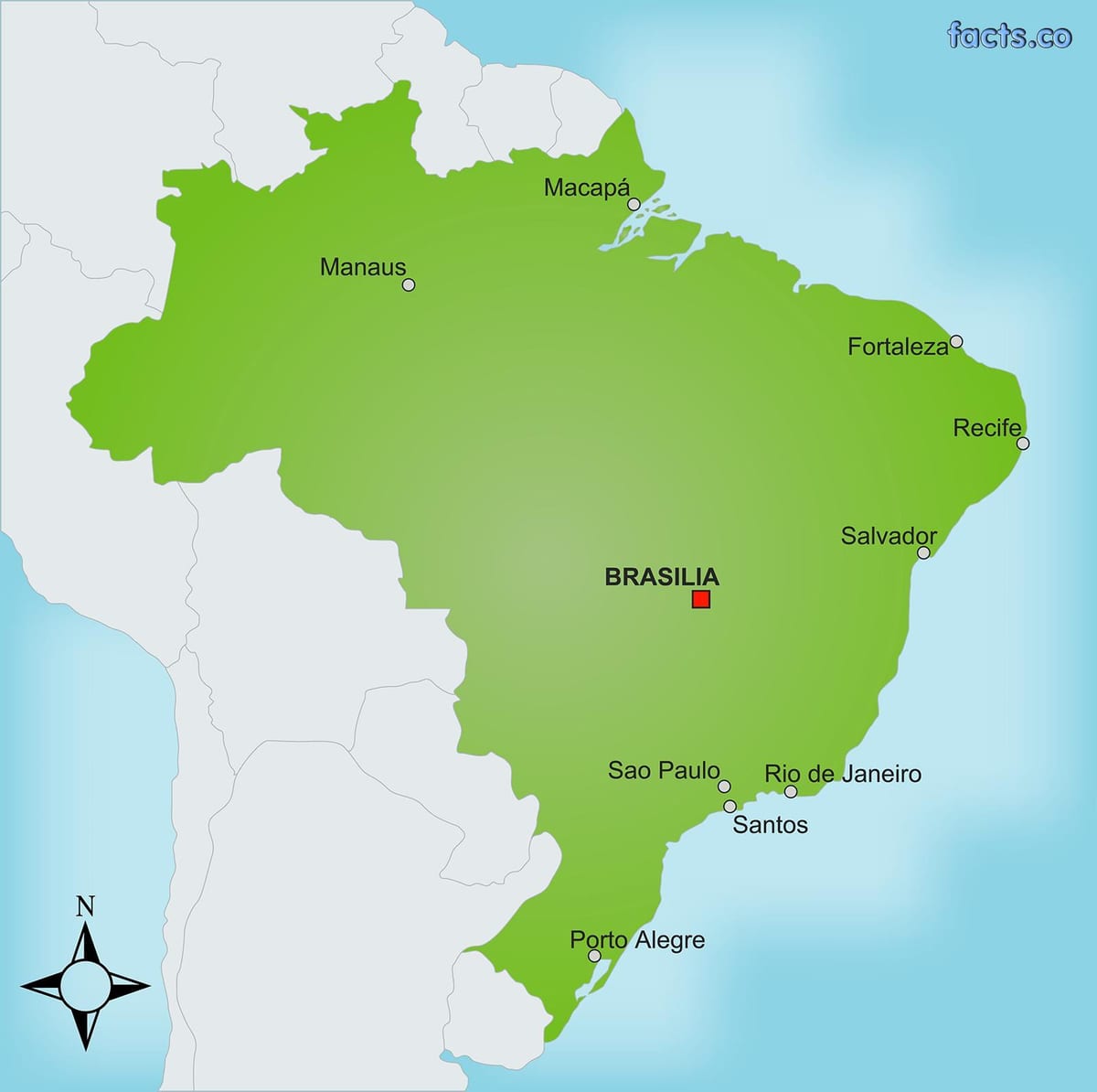 hlavní město Brazílie na mapě