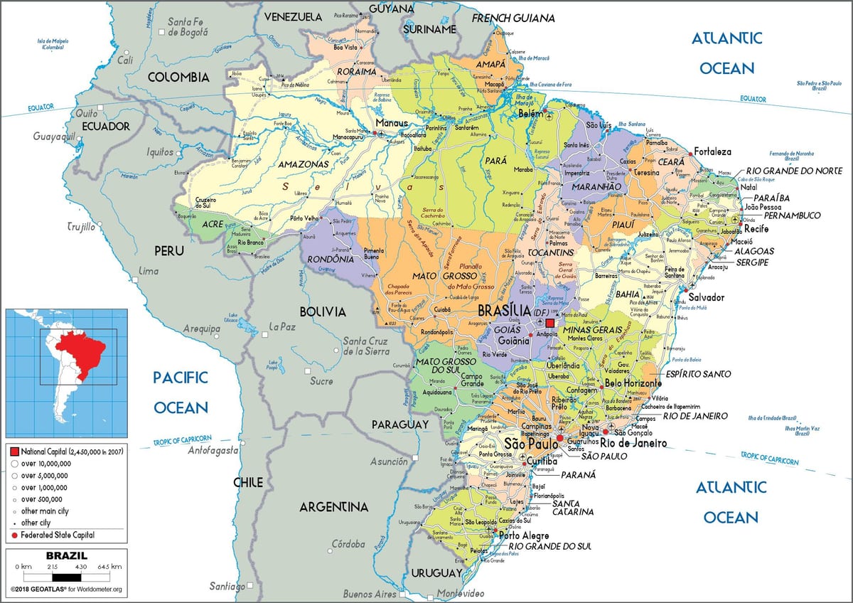 Brazílie v mapě