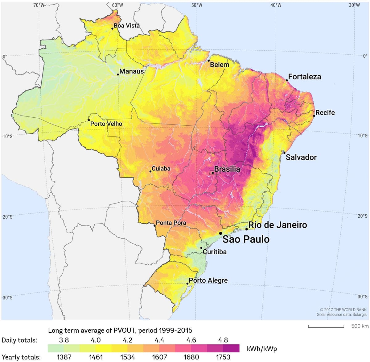 mapa Brazílie sluníčko