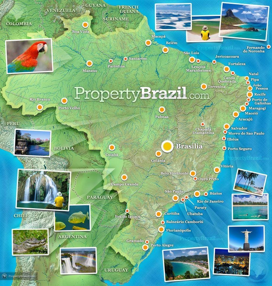 turistická mapa Brazílie