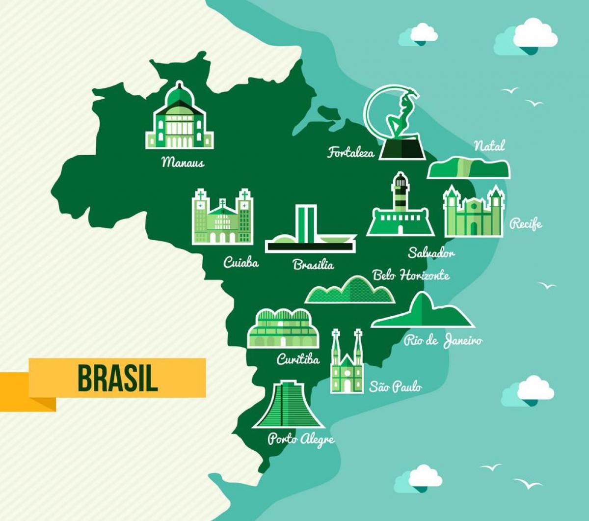 mapa Brazílie památky