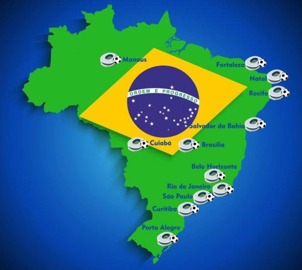 mapa Brazílie stadion