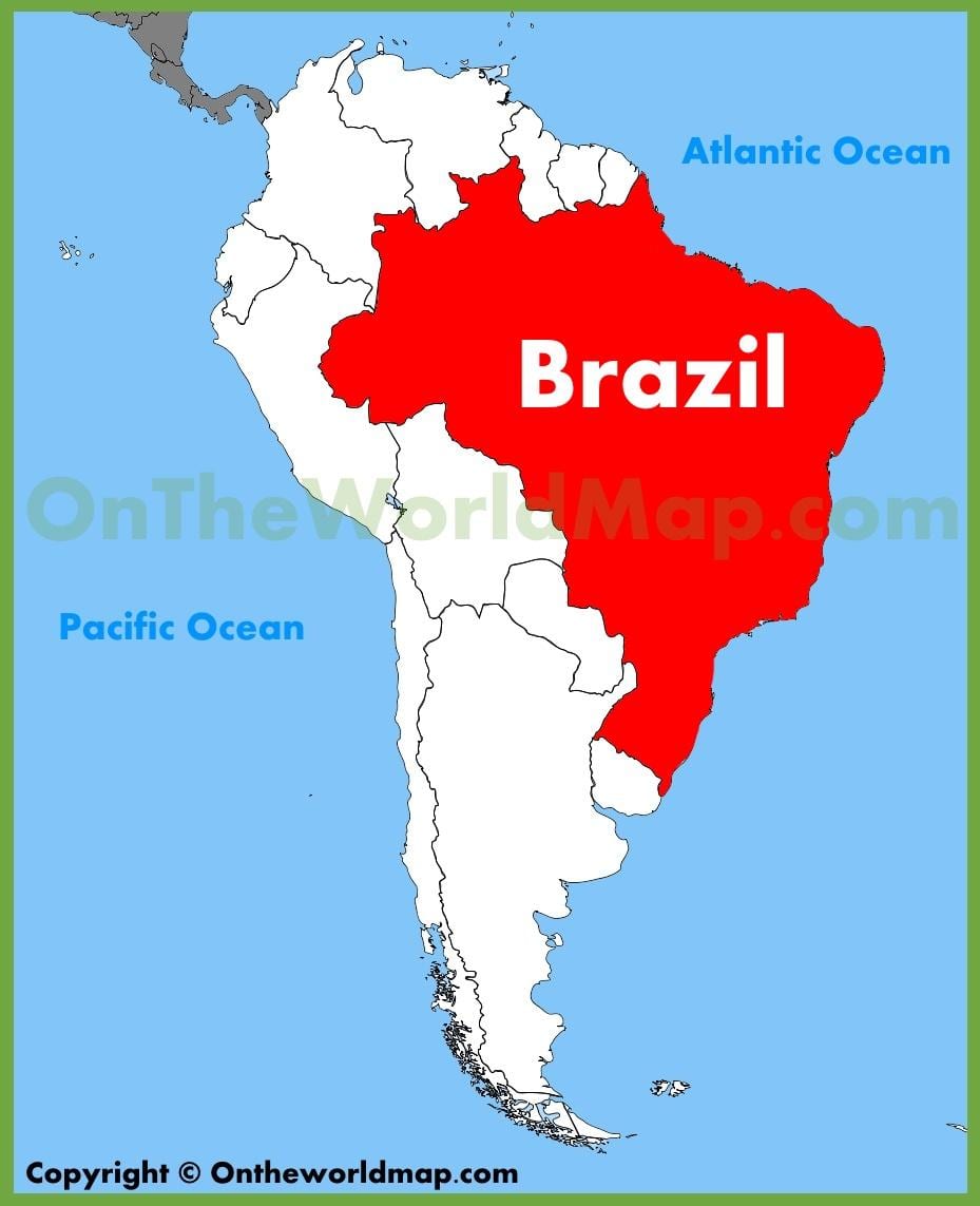 mapa Brazílie v jižní americe