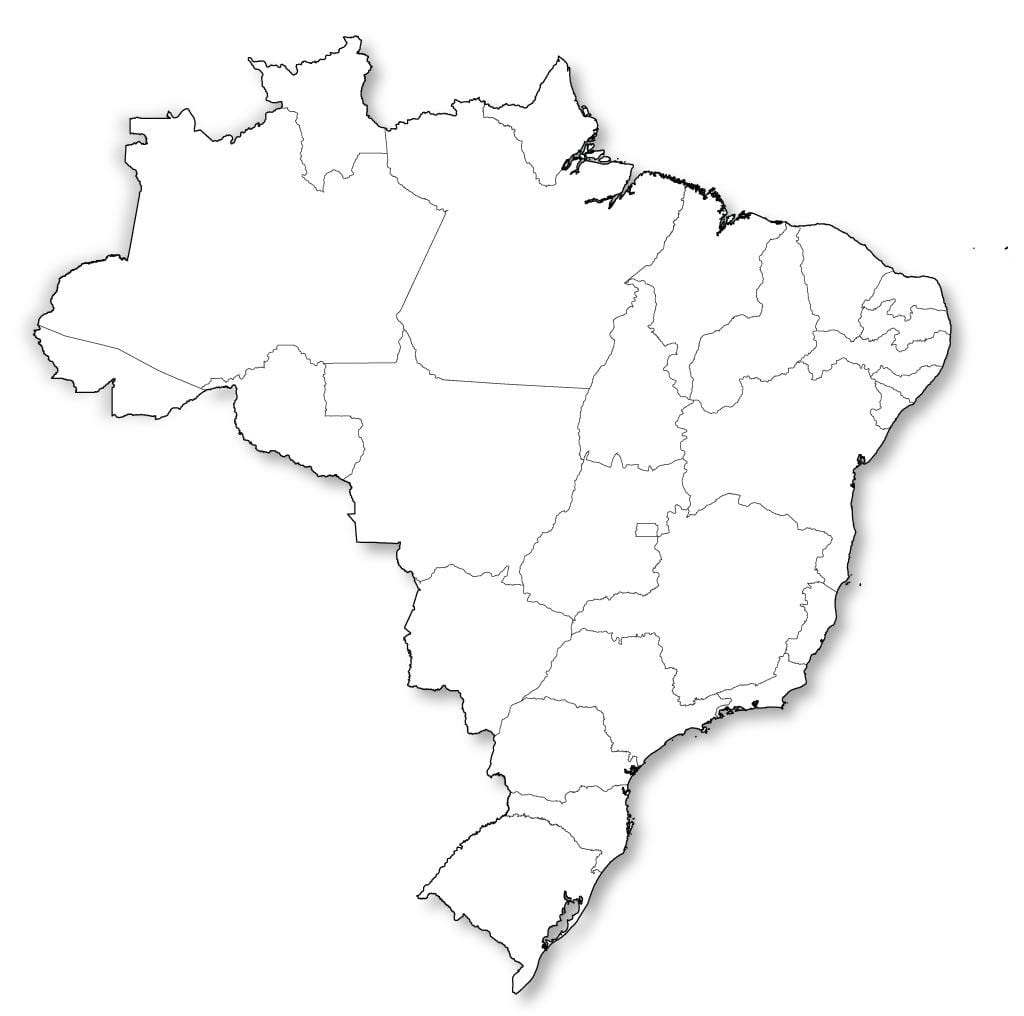 Brazílie mapa prázdná