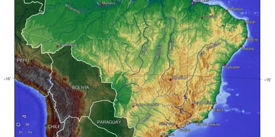 Reliéfní mapa Brazílie