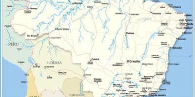 Mapa Brazílie řeky