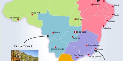 Mapa Brazílie atrakce
