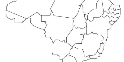 Černé a bílé mapa Brazílie