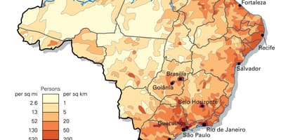 Hustota obyvatelstva mapa Brazílie