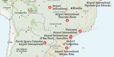 Letiště v Brazílii mapě