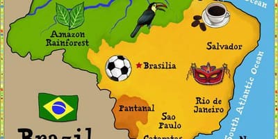 Mapa Brazílie pro děti