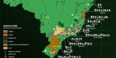 Mapa Brazílie přírodní zdroje