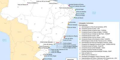 Mapa Brazílie porty
