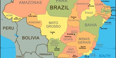 Brazílie mapa se státy,