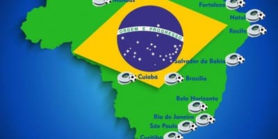 Mapa Brazílie stadion