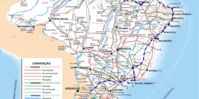 Mapa Brazílie transporty