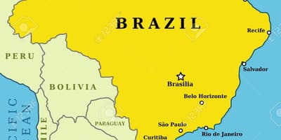 Hlavní města v Brazílii mapě