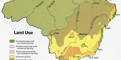 Mapa Brazílie zemědělství