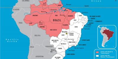 Malárie Brazílie mapě