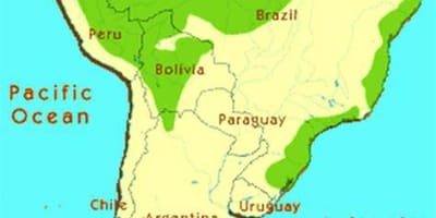 Deštný prales v Brazílii mapě