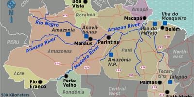 Mapa severní Brazílii